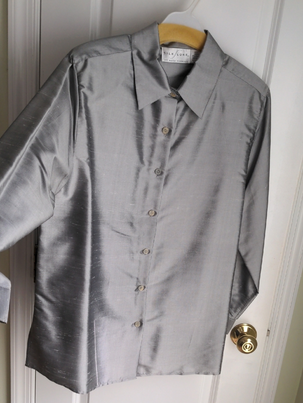 Silk Lore Women's Silk Button-Front Dressy Blouse With Tank, Size M, NWT